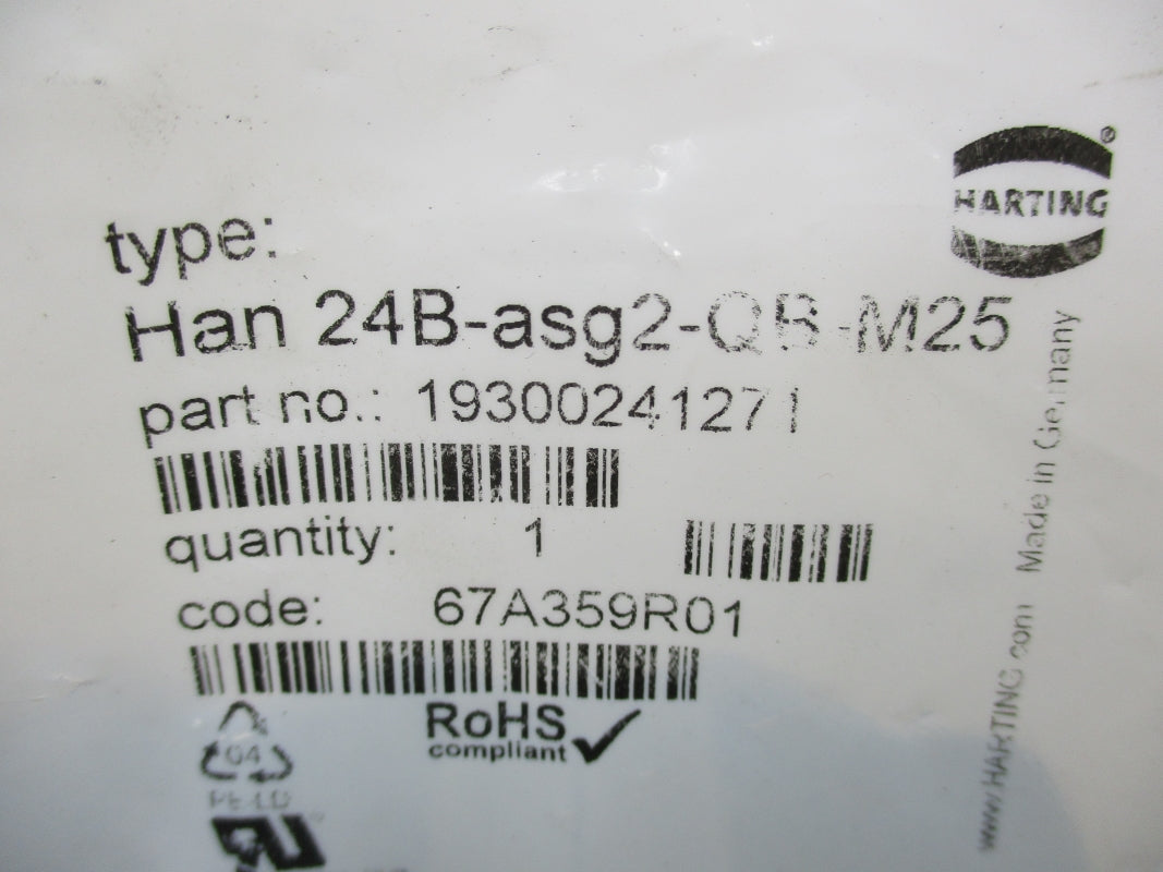HARTING HAN24B-ASG2-QB-M25 19300241271 NSMP