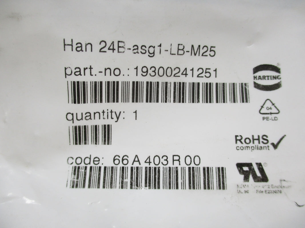 HARTING HAN24B-ASG1-LB-M25 19300241251 NSMP