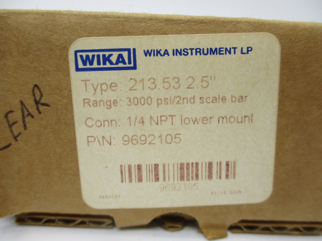 WIKA 9692105 0-3000PSI NSMP