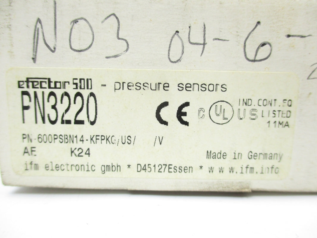 IFM EFECTOR PN-600PSBN14-KFPKG/US//V PN3220 8500PSI 1/4" NSMP