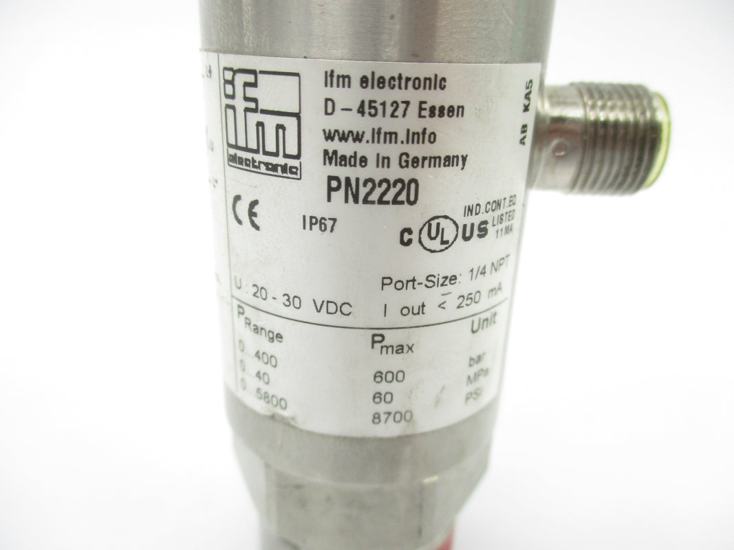 IFM EFECTOR PN2220 20-30VDC 8700PSI 1/4" NSNP