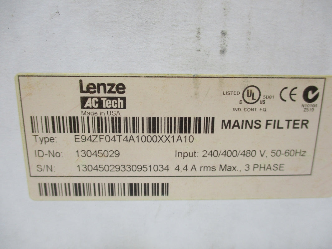 LENZE E94ZF04T4A1000XX110 13045029 480V 4.4A NSMP