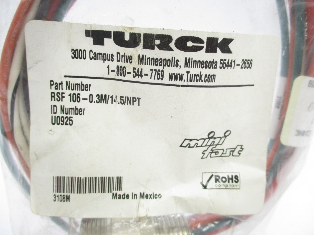 TURCK RSF106-0.3M/14.5/NPT U0925 NSMP