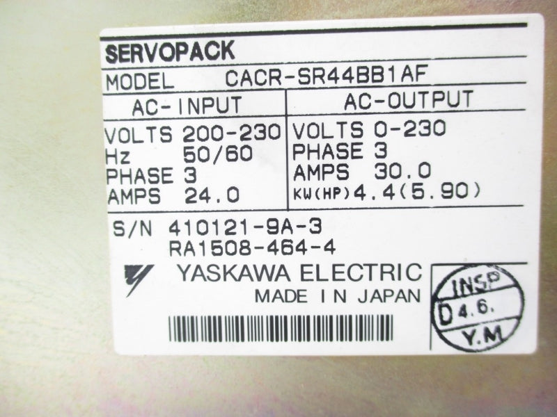 YASKAWA CACR-SR44BB1AF 200-230VAC 24.0A UNMP