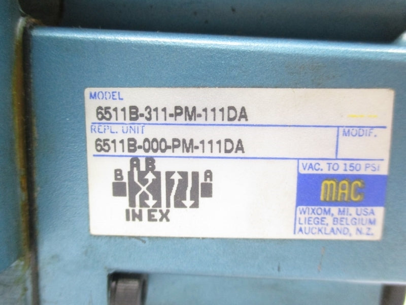 MAC 6511B-311-PM-111DA 110/120V 150PSI UNMP