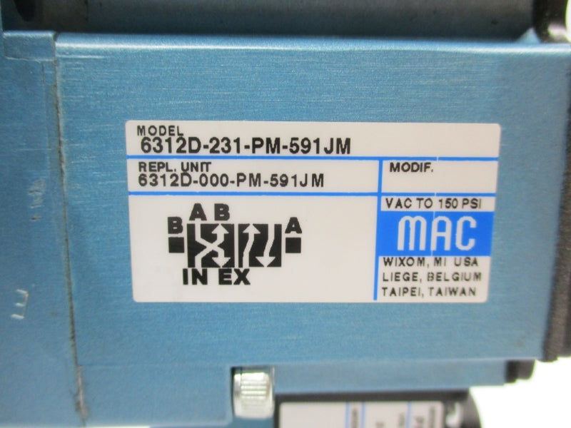 MAC 6312D-231-PM-591JM 24VDC 150PSI NSNP