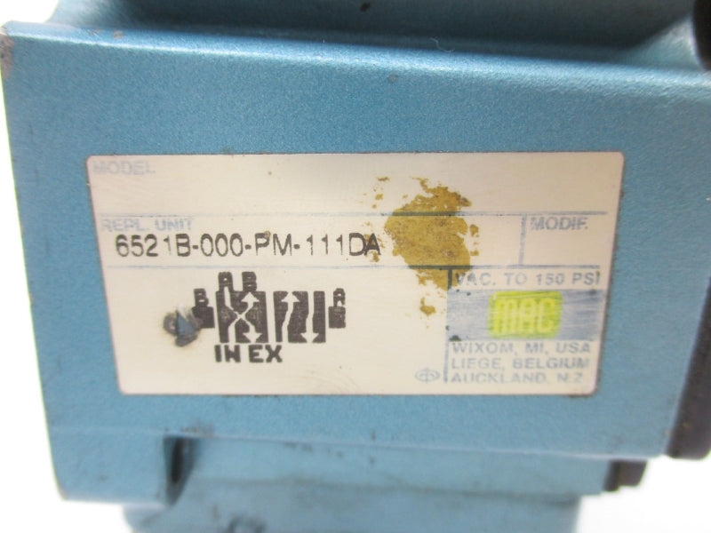 MAC 6521B-000-PM-111DA 150PSI (AS PICTURED) UNMP
