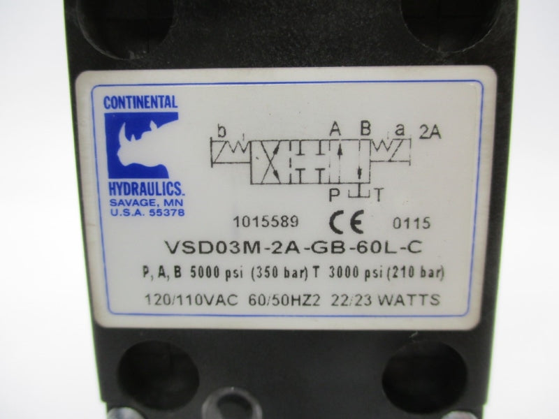 CONTINENTAL HYDRAULICS VSD03M-2A-GB-60L-C 120/110VAC 5000PSI NSNP