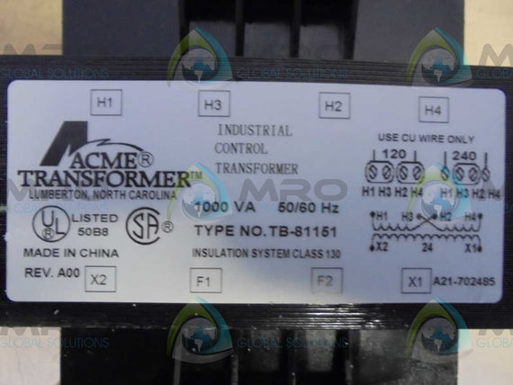 ACME  TB-81151  TRANSFORMER * NEW IN BOX *