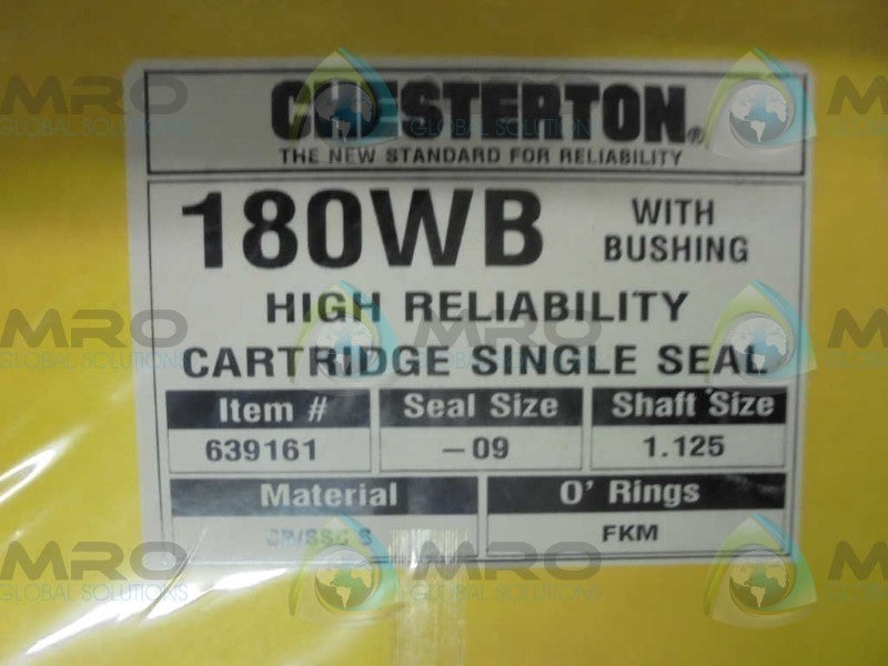 CHESTERTON  180WB  CARTRIDGE SINGLE SEAL SIZE 09 * FACTORY SEALED *