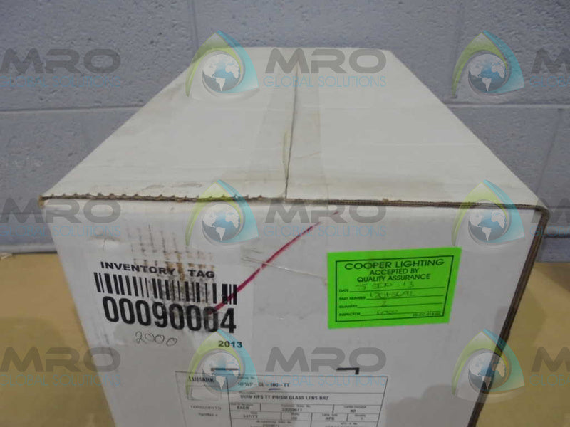 COOPER  HPWP-GL-100-TT  100W PRISM GLASS LENS * FACTORY SEALED *
