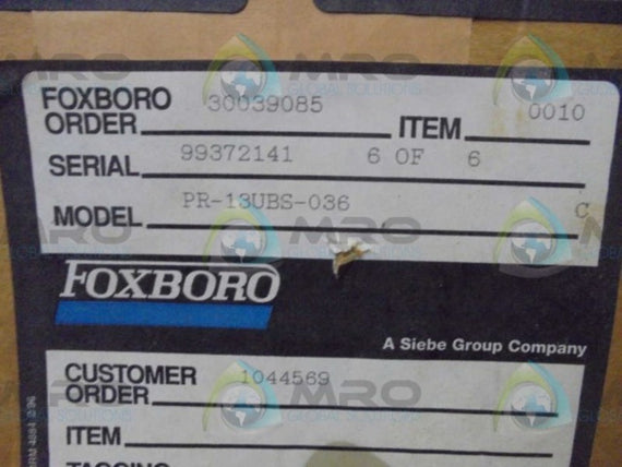 FOXBORO  PR-13UBS-036   TEMPATURE DETECTOR * NEW NO BOX *