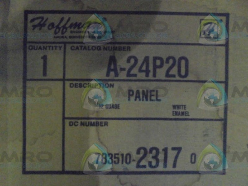 HOFFMAN  A-24P20  PANEL WITH ENAMEL * FACTORY SEALED *