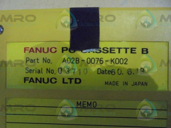 FANUC  A02B-0076-K002  PC CASSETTE B * USED *