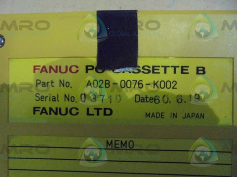 FANUC  A02B-0076-K002  PC CASSETTE B * USED *