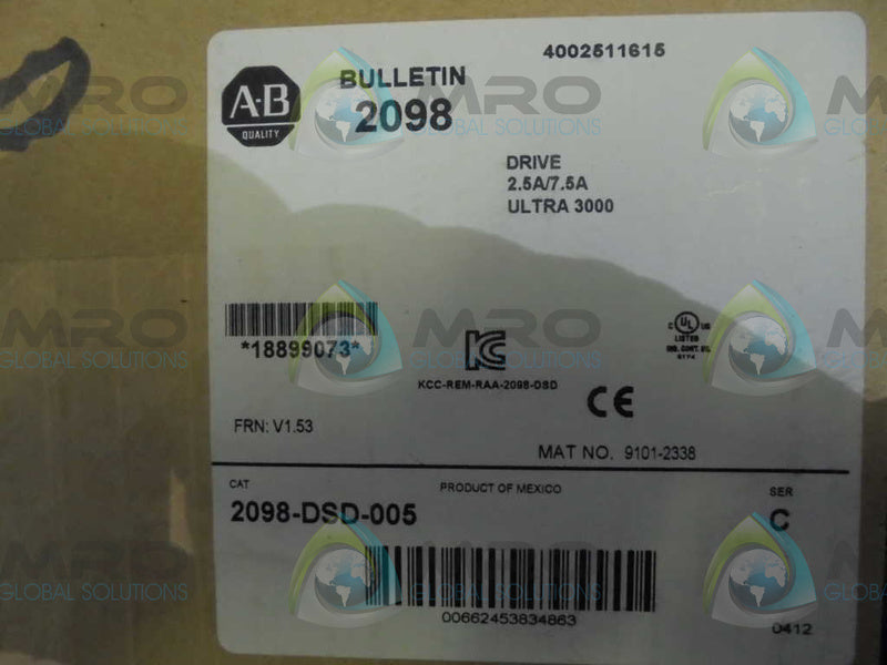 ALLEN BRADLEY 2098-DSD-005 SER. C FRN V1.53 SERVO DRIVE * FACTORY SEALED *