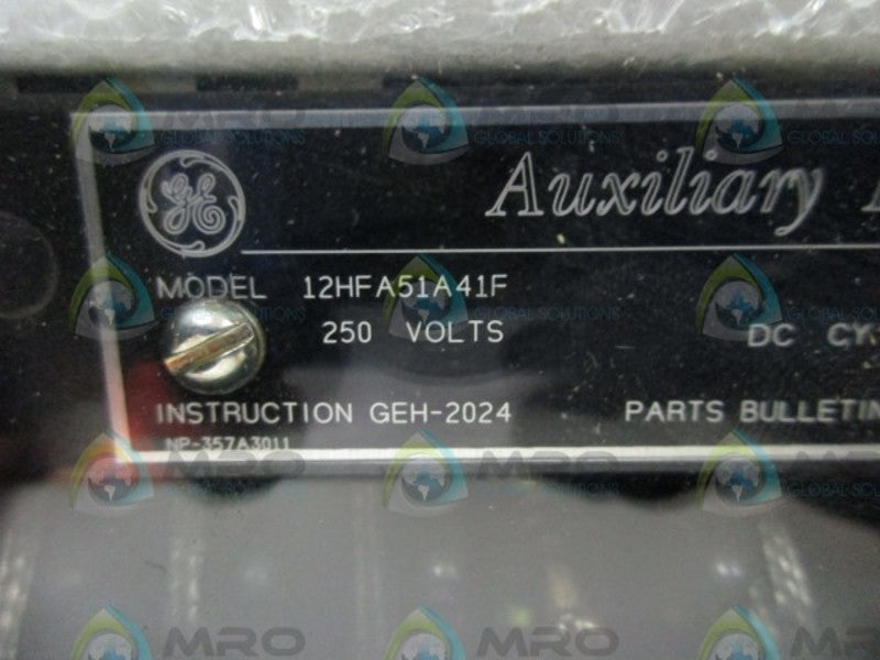 GENERAL ELECTRIC 12HFA51A41F AUXILIARY RELAY *NEW NO BOX*