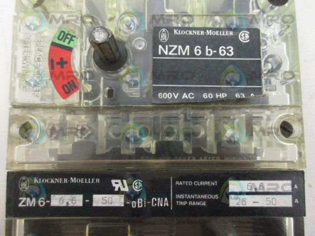 KLOCKNER MOELLER NZM6B-63/ZM6-6.6-32-OBI-CNA CIRCUIT BREAKER *NEW NO BOX*