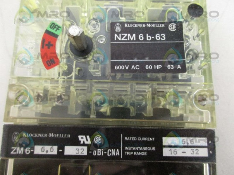 KLOCKNER MOELLER NZM6B-63/ZM6-6.6-32-OBI-CNA CIRCUIT BREAKER *NEW IN BOX*