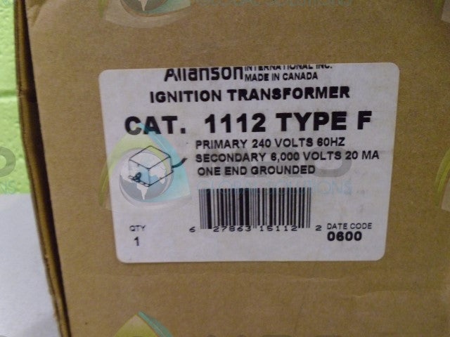 ALLANSON 1112 TYPE F IGNITION TRANSFORMER *NEW IN BOX*
