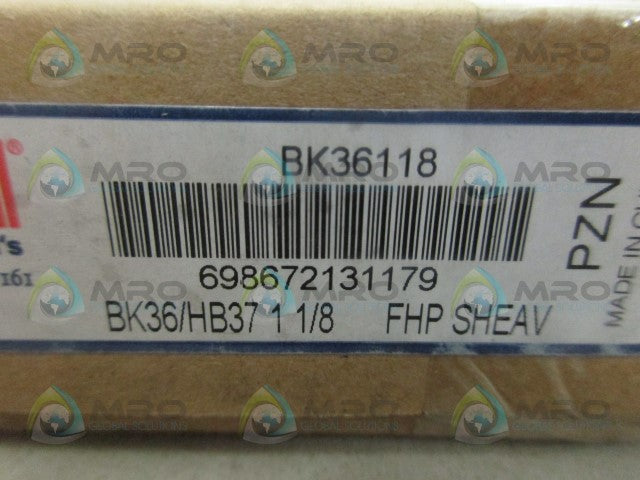 TB WOODS BK36118 SHEAVE *NEW IN BOX*
