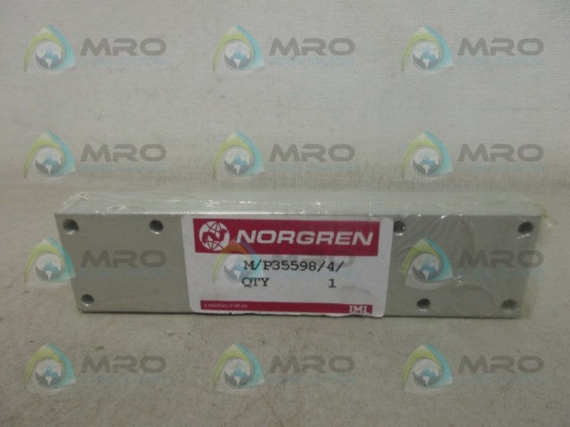 NORGREN M/P35598/4 SUBBASE *NEW IN ORIGINAL PACKAGE*