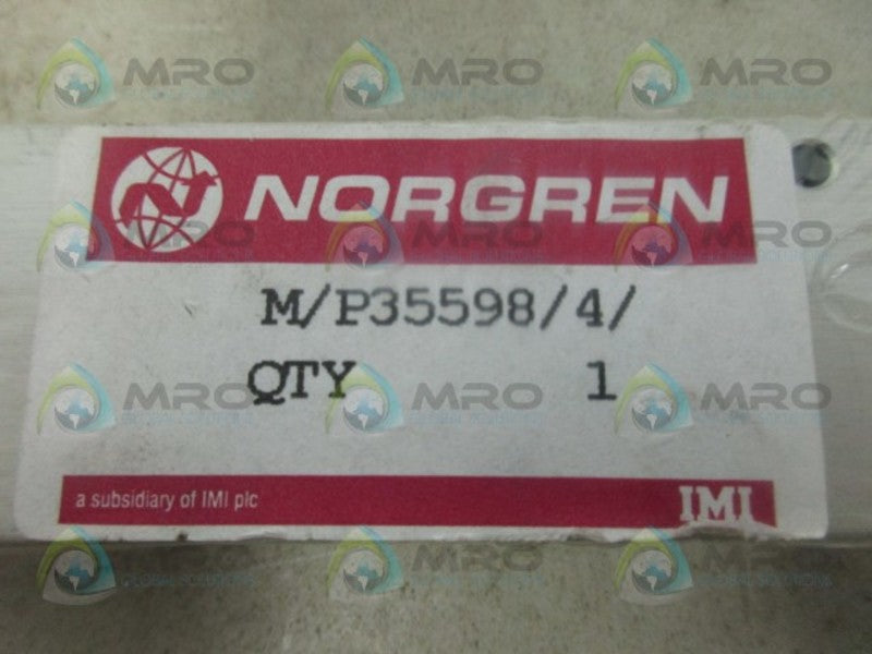 NORGREN M/P35598/4 SUBBASE *NEW IN ORIGINAL PACKAGE*