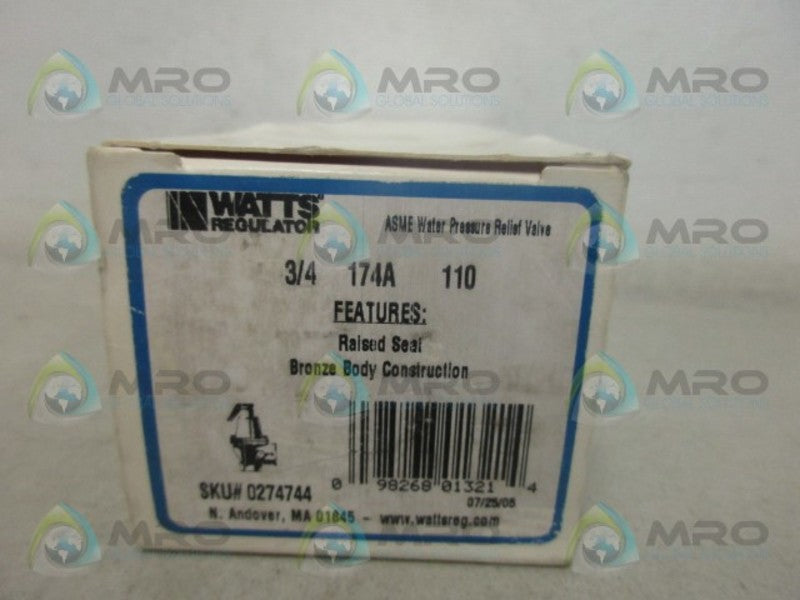 WATTS 3/4-174A-110 RELIEF VALVE *NEW IN BOX*