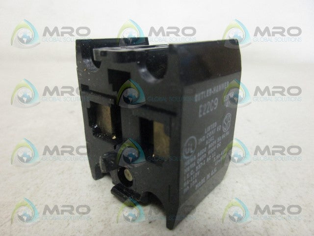 CUTLER HAMMER E22C9 CONTACT BLOCK *USED*