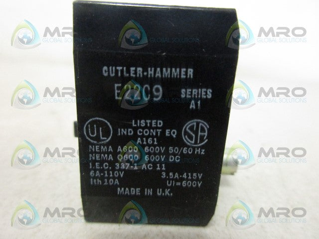 CUTLER HAMMER E22C9 CONTACT BLOCK *USED*