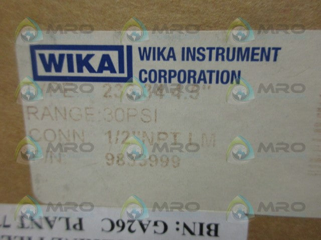 WIKA 9833999 233.34 GAUGE 0-30 *NEW IN BOX*