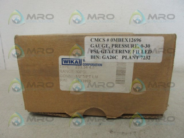 WIKA 9833999 GAUGE 0-30 *NEW IN BOX*