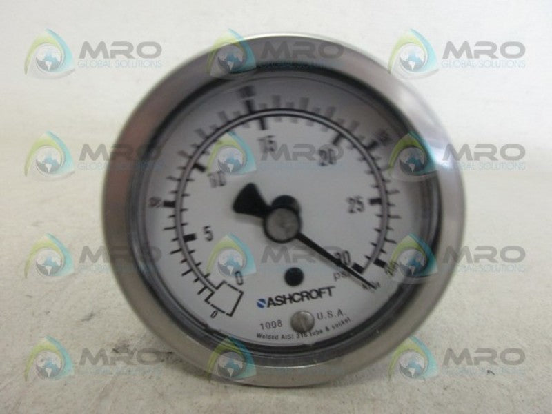 ASHCROFT 63-1008-S-02B-30 GAUGE 0-30 *NEW IN BOX*