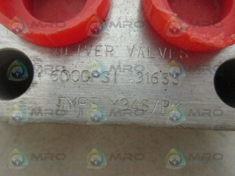 OLIVER VALVES Y34S/PK VALVE *NEW NO BOX*