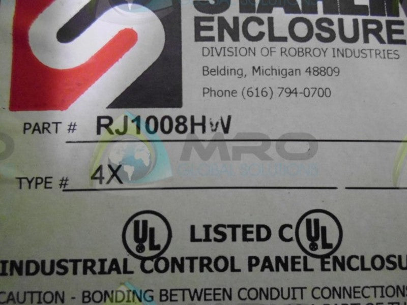 STAHLIN RJ008HV FIBERGLASS ENCLOSURE *NEW NO BOX*