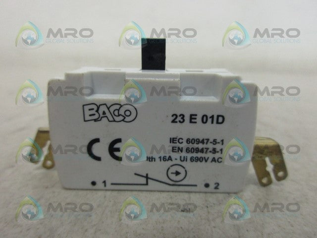 BACO 23E01D CONTACT BLOCK *NEW NO BOX*