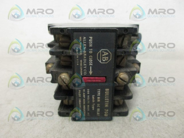 ALLEN BRADLEY 700-NM400A1 SER B AC RELAY *USED*
