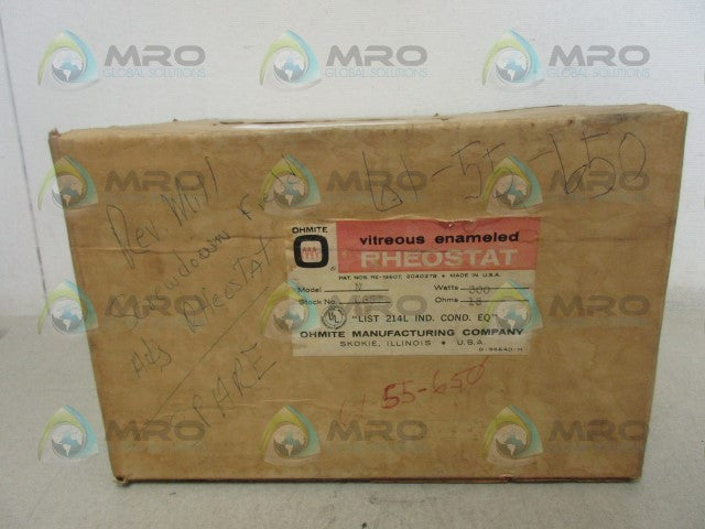 OHMITE 06657 RHEOSTAT *FACTORY SEALED*