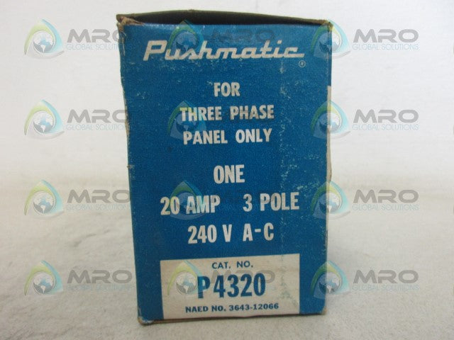 PUSHMATIC P4320 CIRCUIT BREAKER *NEW IN BOX*