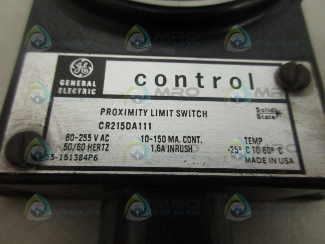 GENERAL ELECTRIC CR215DA111 PROXIMITY LIMIT SWITCH *USED*