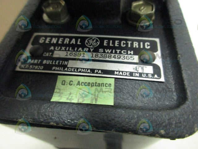 GENERAL ELECTRIC 16SB1183B8493G5 AUXILARY SWITCH *USED*