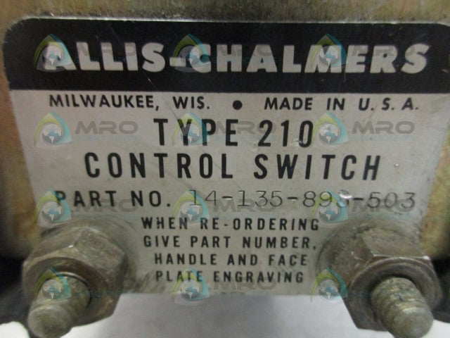 ALLIS-CHALMERS 14-135-893-503 CONTROL SWITCH *USED*