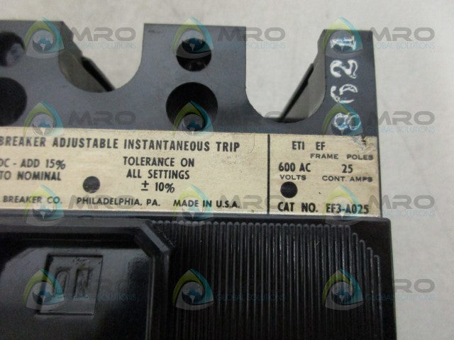 SIEMENS EF3-A025 CIRCUIT BREAKER *NEW NO BOX*