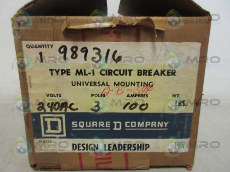 SQUARE D 989316 CIRCUIT BREAKER *NEW IN BOX*