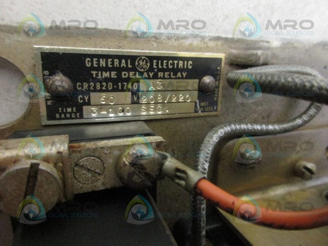 GENERAL ELECTRIC CR2820-1740A3 TIME DELAY RELAY *USED*