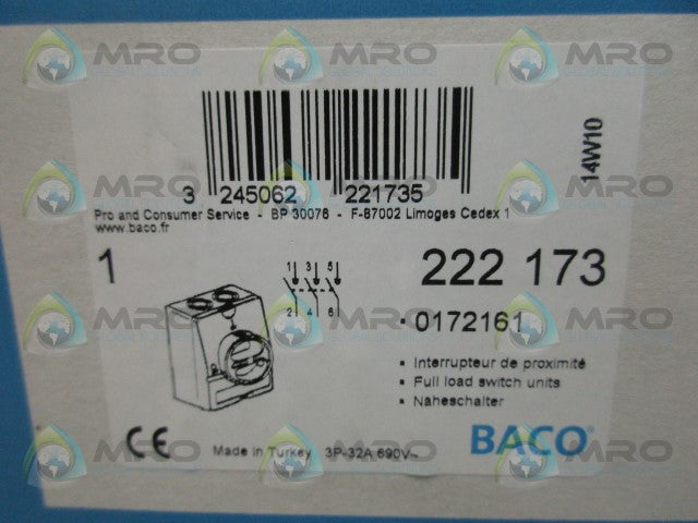 BACO 0172161 ROTARY SWITCH *NEW IN BOX*