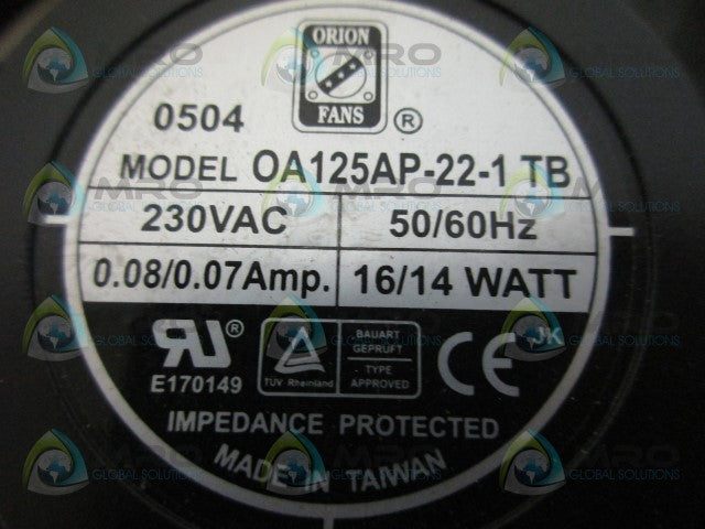 ORION OA125AP-22-1 FAN *NEW NO BOX*
