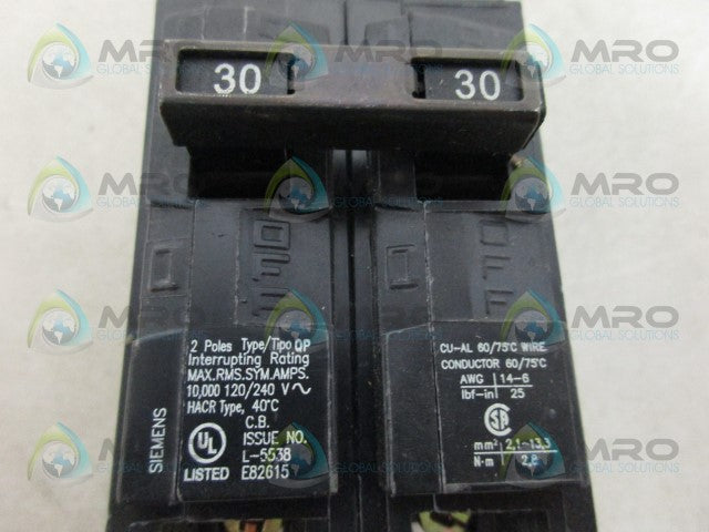SIEMENS QP230 CIRCUIT BREAKER *USED*
