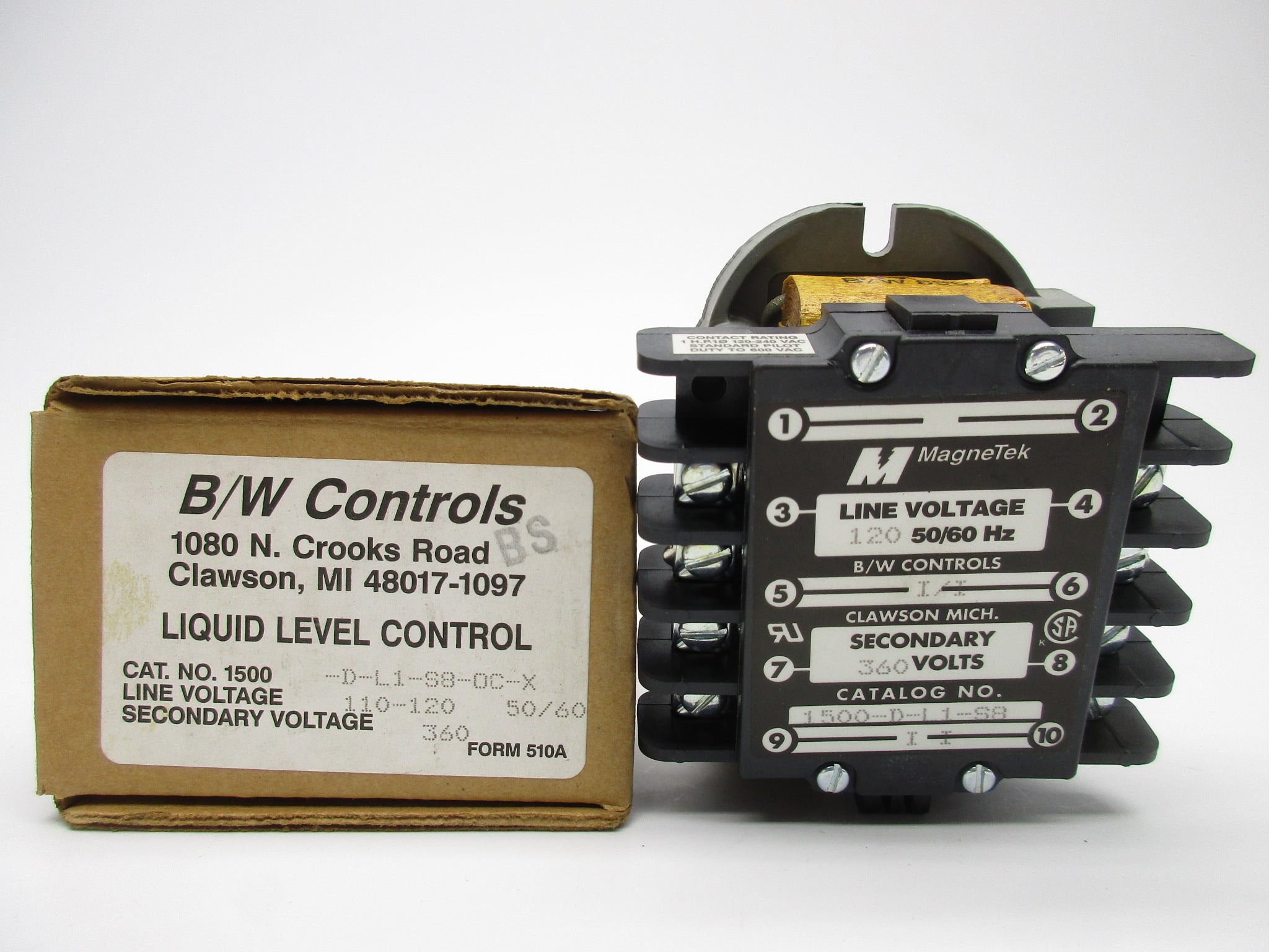 B/W CONTROLS 1500-D-L1-S8-OC-X 120V 60HZ NSMP