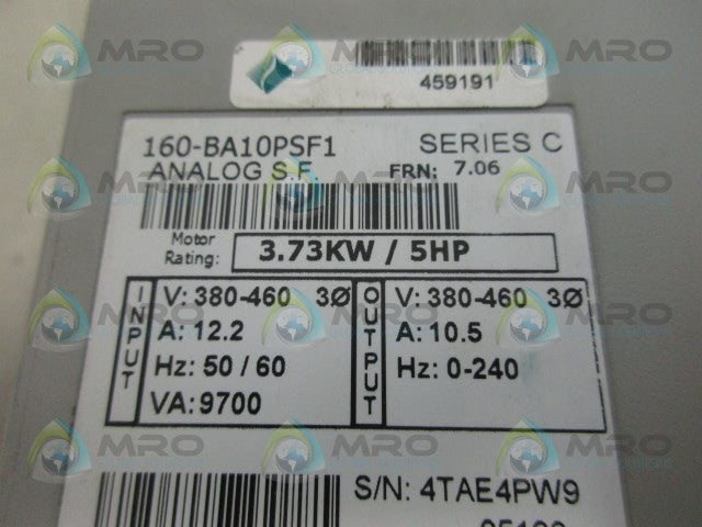 ALLEN BRADLEY 160-BA10PSF1 SER. C F/W 7.06 SPEED CONTROLLER *USED*